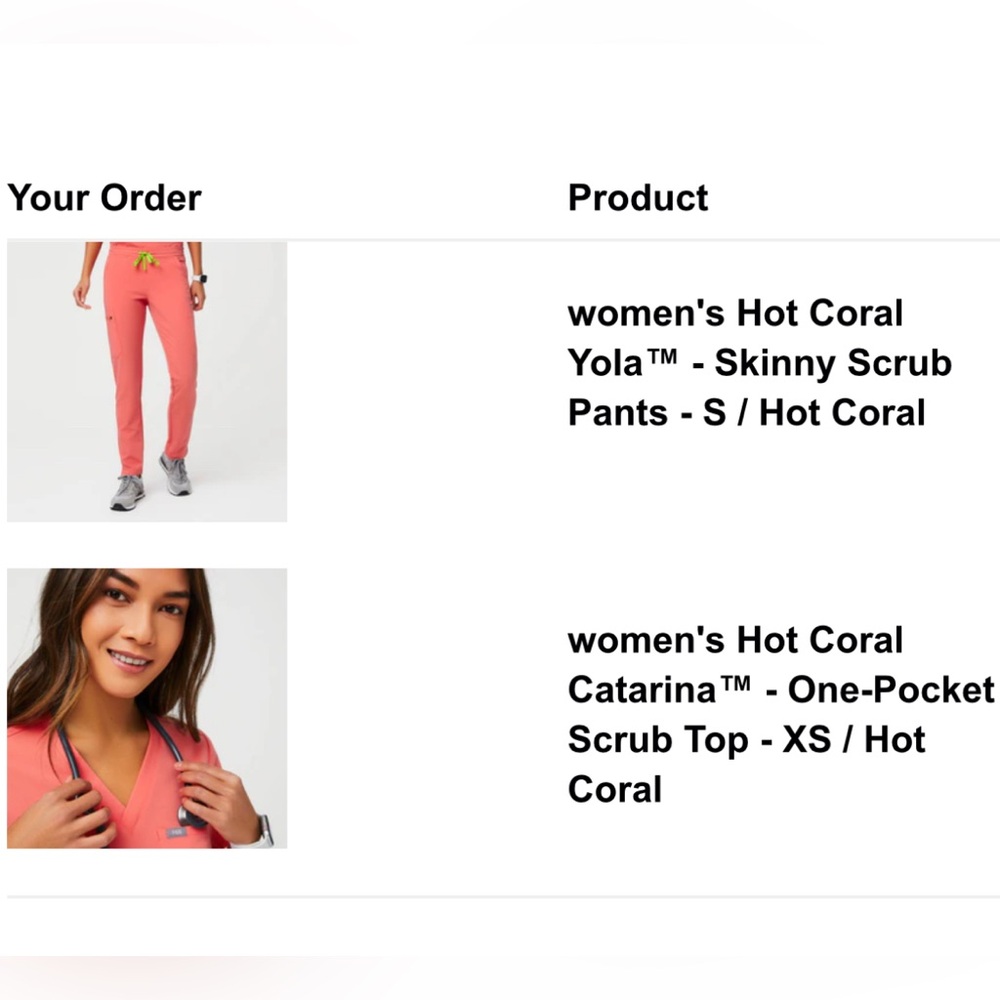Women’s FIG Scrub set 
Size XS top | S bottom